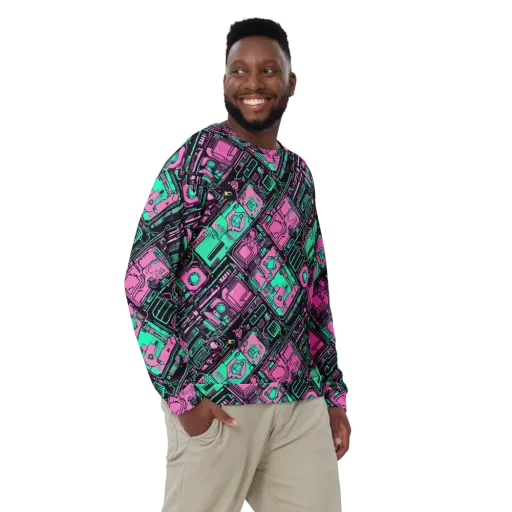 Vaporwave Voltage on a Sweatshirt