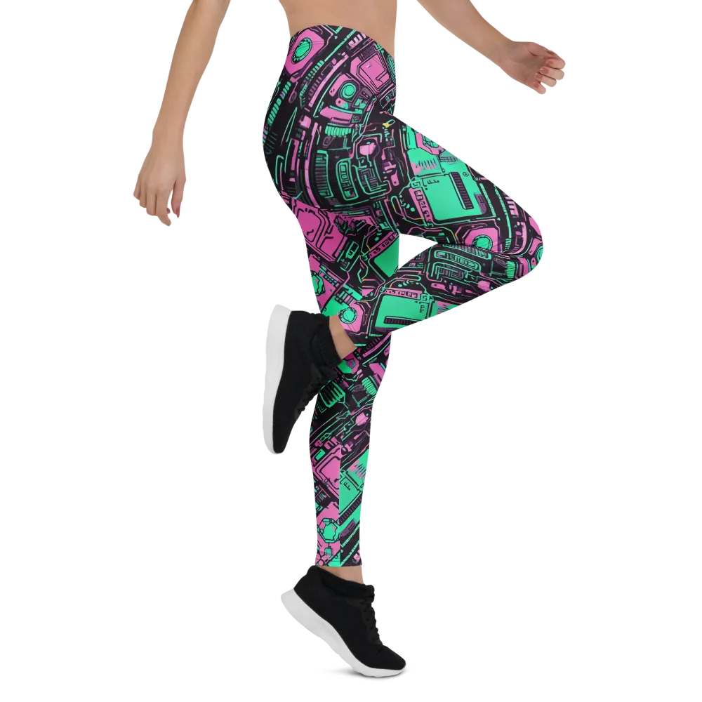 Vaporwave Voltage on Leggings — Right