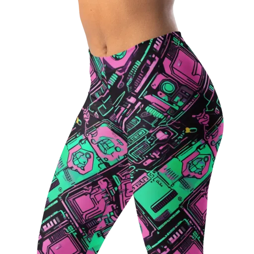 Vaporwave Voltage on a Leggings