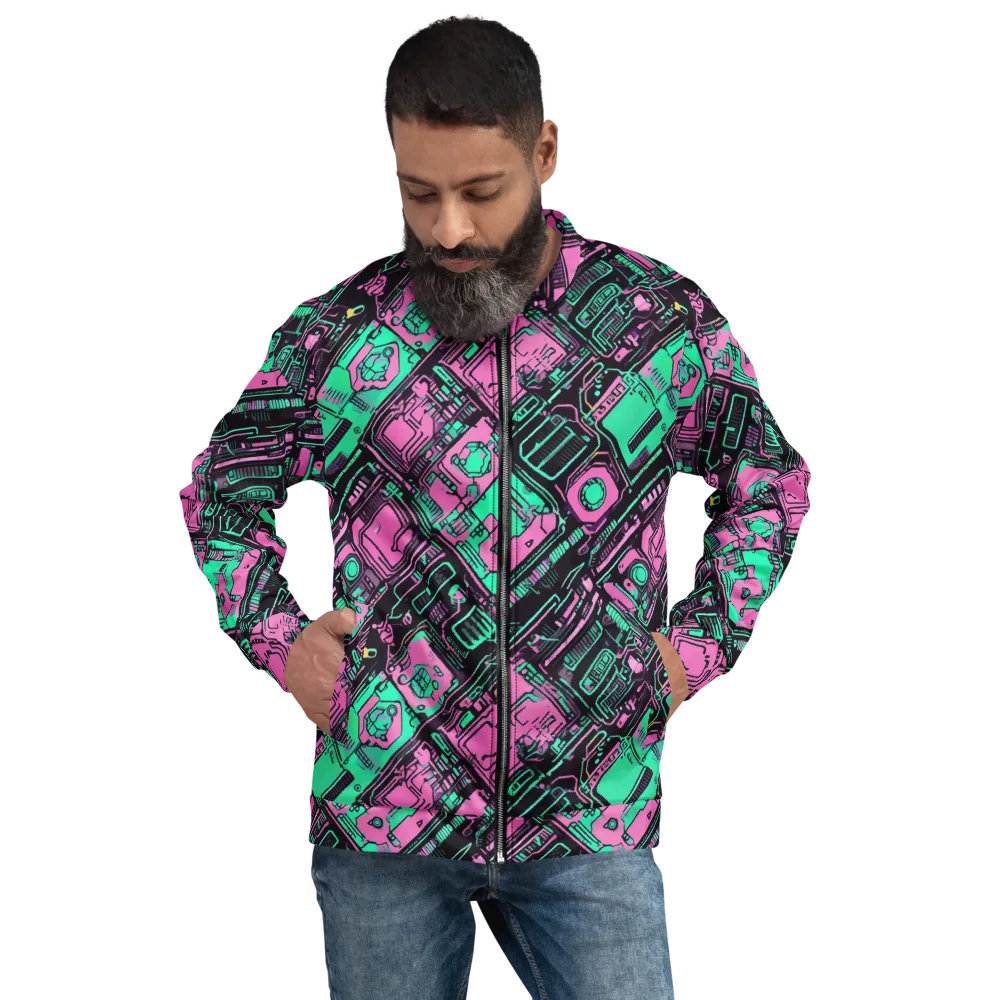 Vaporwave Voltage on Bomber Jacket — Front