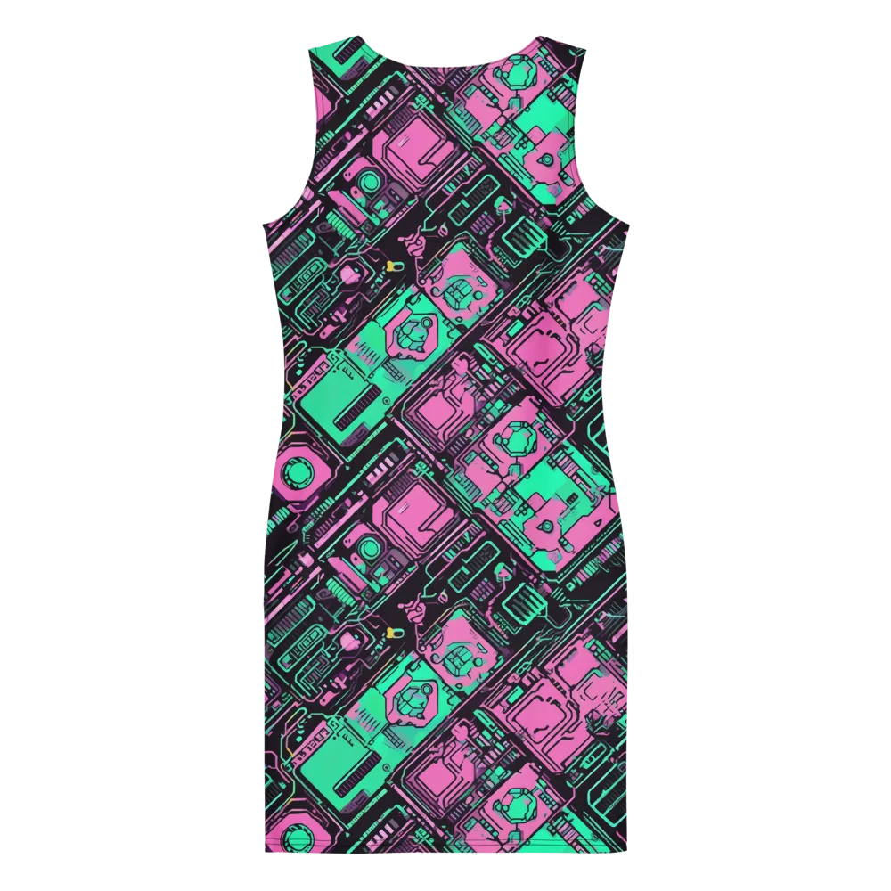 Vaporwave Voltage on Bodycon Dress — Back