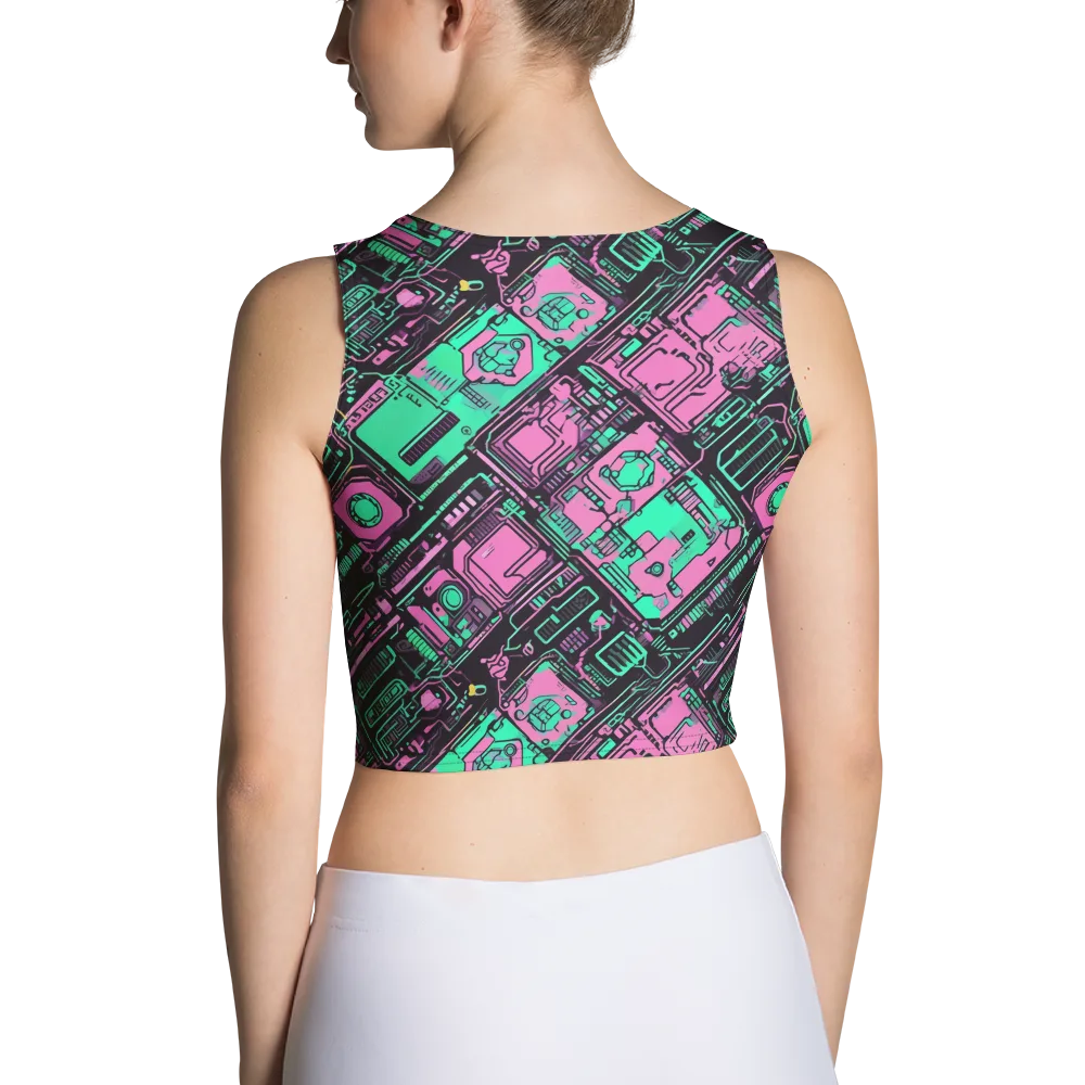 Vaporwave Voltage on Crop Top — Back