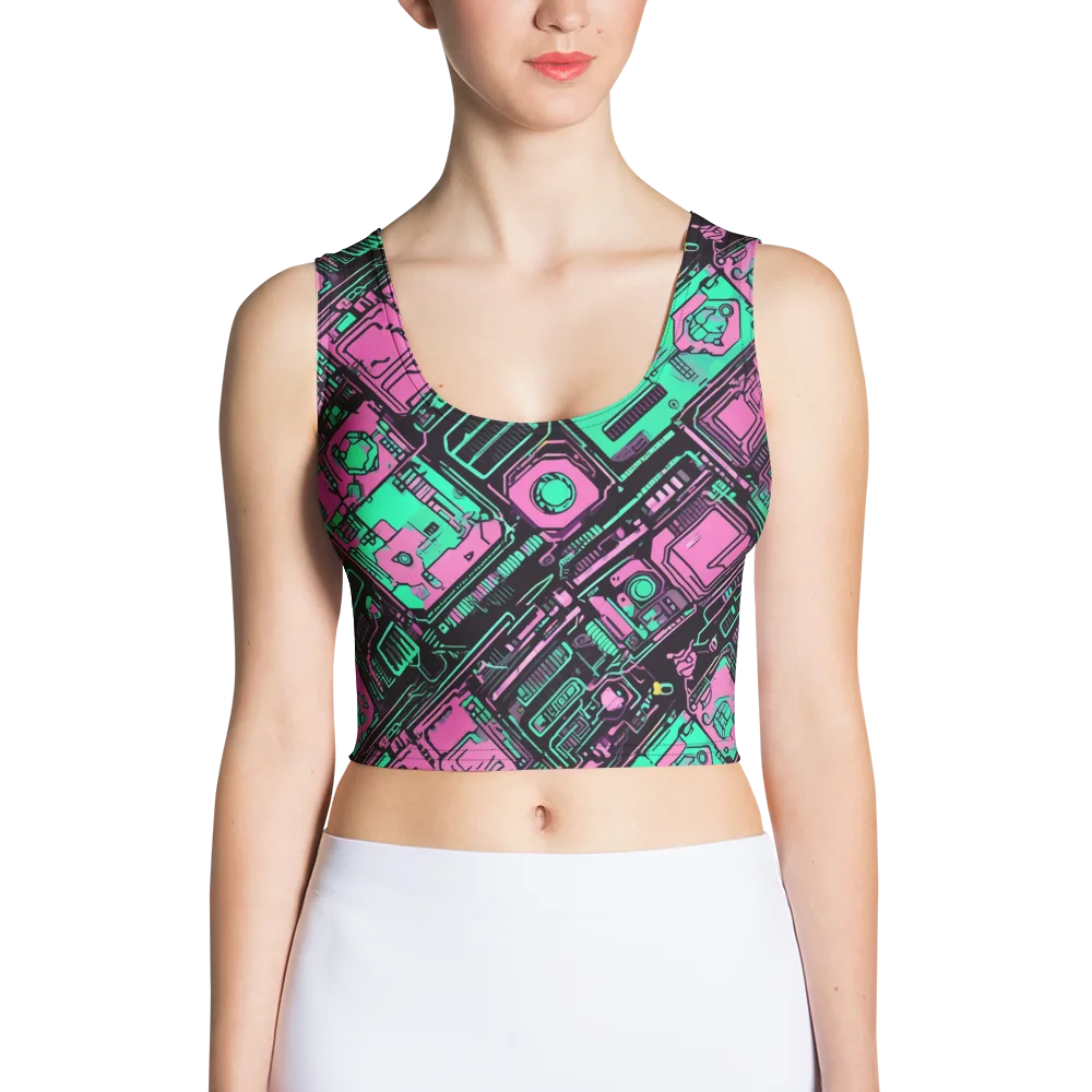 Vaporwave Voltage on Crop Top — Front