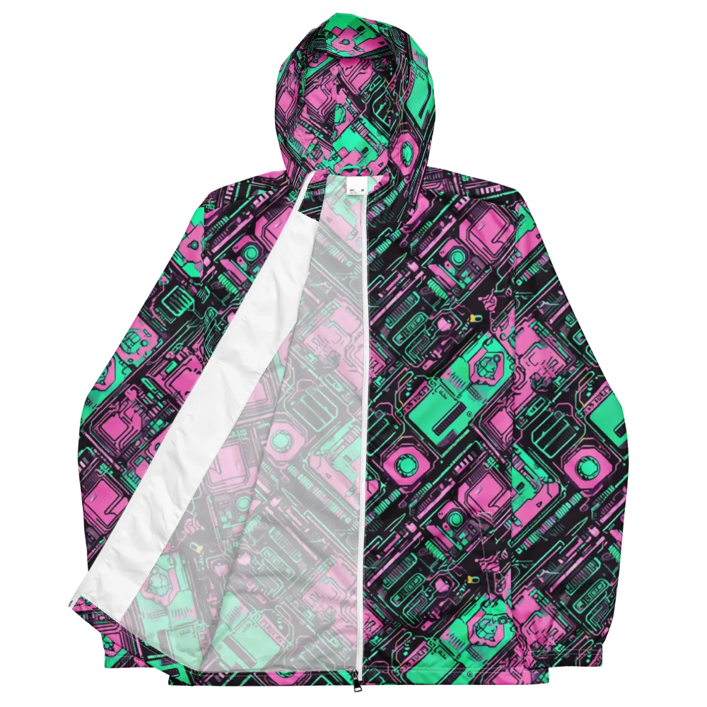 Vaporwave Voltage on Men's Windbreaker — Front