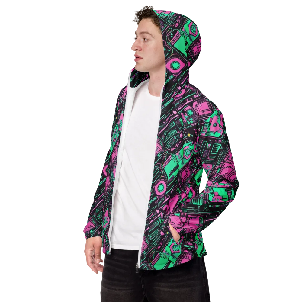 Vaporwave Voltage on Men's Windbreaker — Left Front
