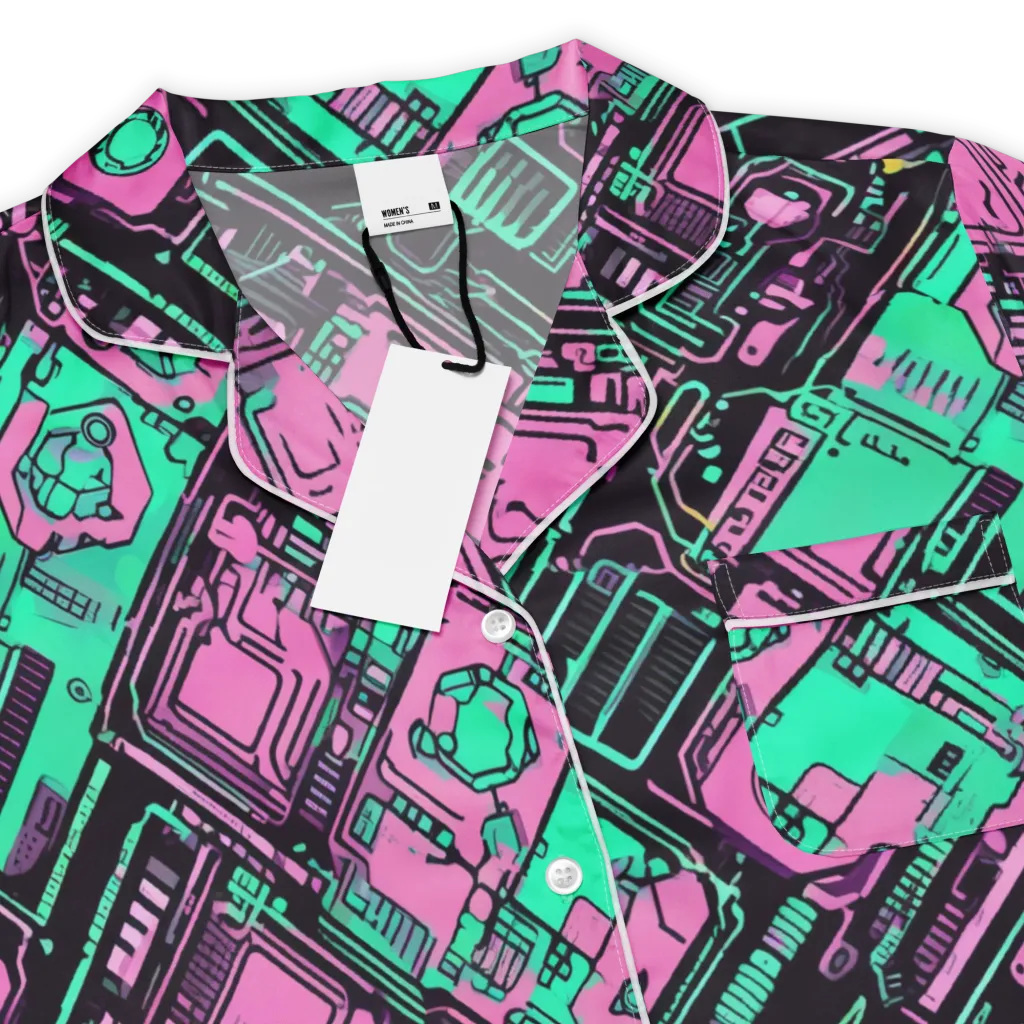 Vaporwave Voltage on Women's Short Sleeve Pajama Top — Product details