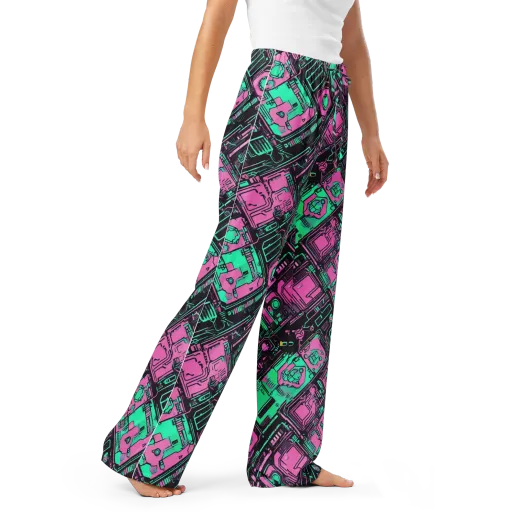 Vaporwave Voltage on a Women's Pajama Pants