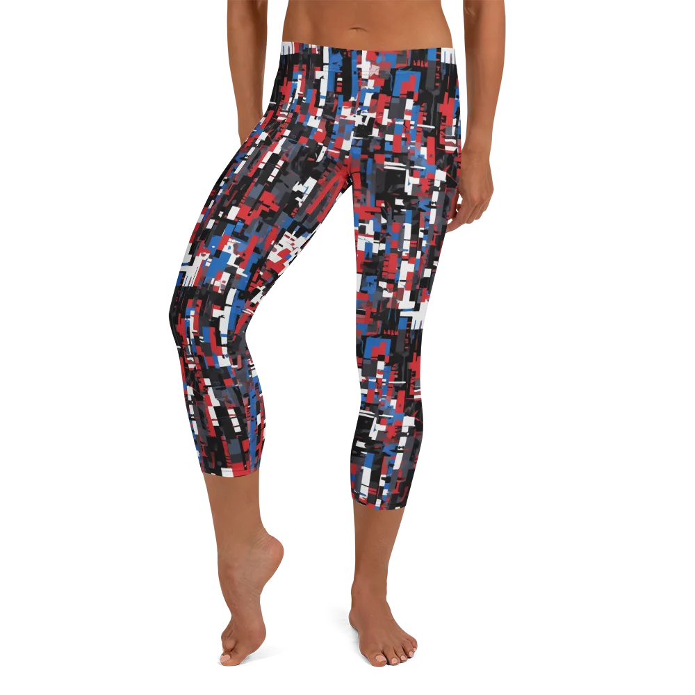 Chromatic Scramble on Capri Leggings — Front