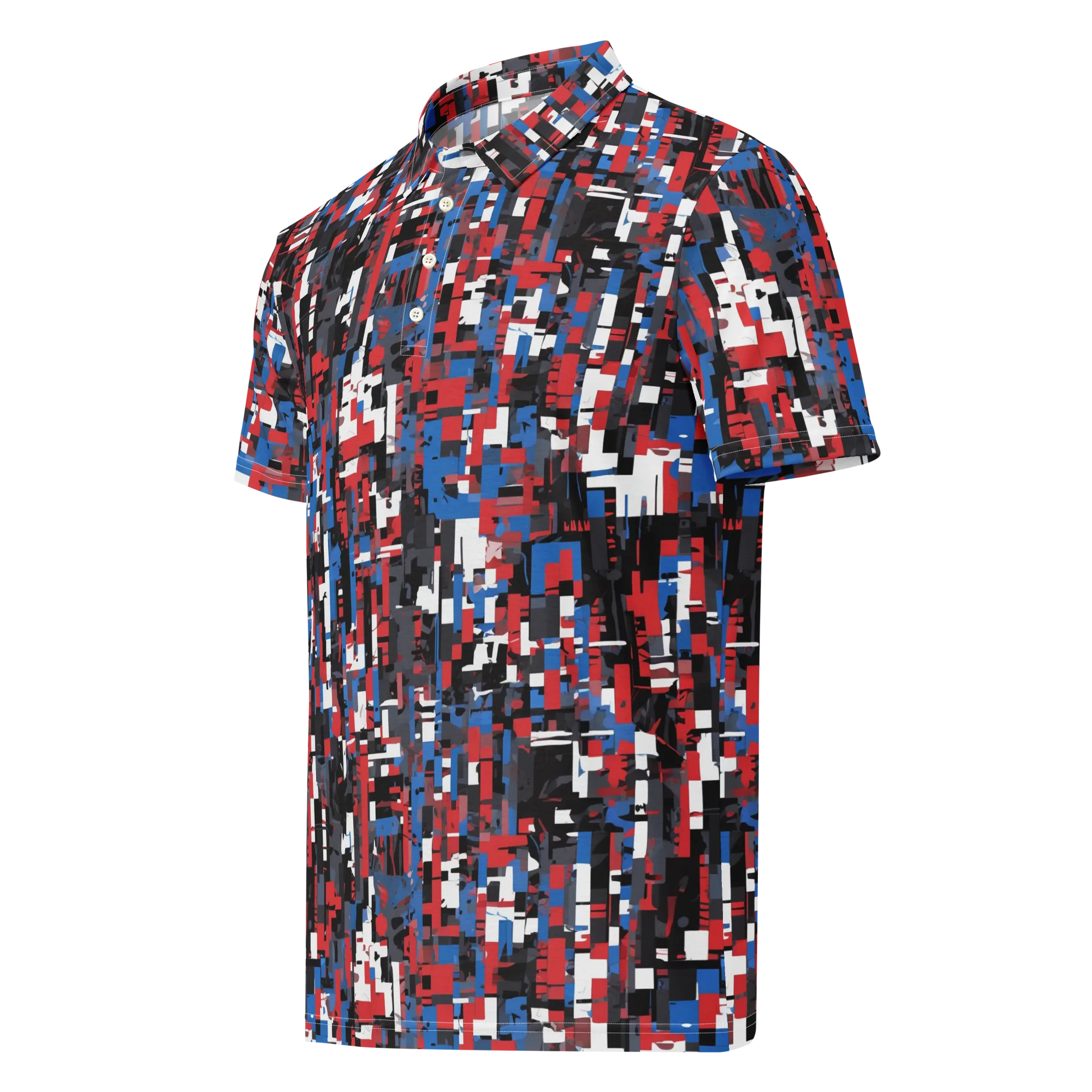 Chromatic Scramble on Men's Slim Fit Polo Shirt — Left Front