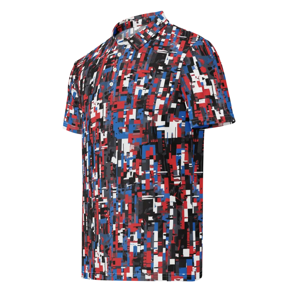 Chromatic Scramble on Men's Slim Fit Polo Shirt — Left Front