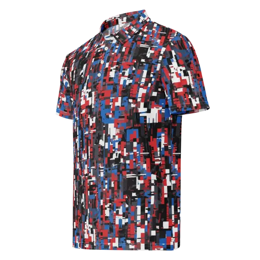 Chromatic Scramble on a Men's Slim Fit Polo Shirt