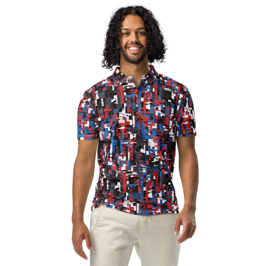 Chromatic Scramble on Men's Slim Fit Polo Shirt — Front