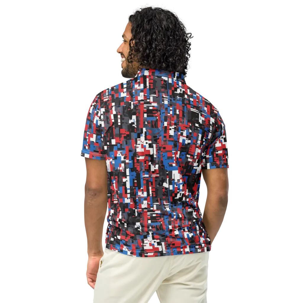 Chromatic Scramble on Men's Slim Fit Polo Shirt — Back