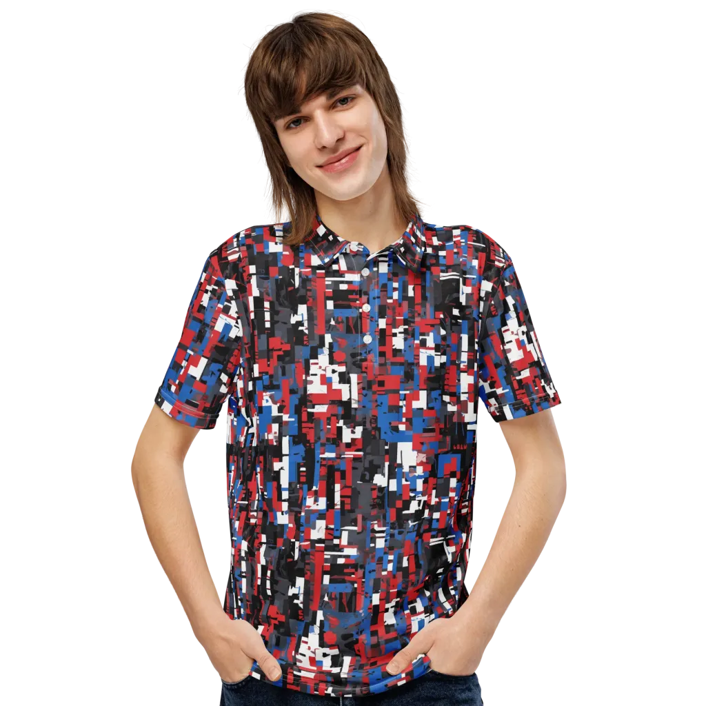 Chromatic Scramble on Men's Slim Fit Polo Shirt — Front