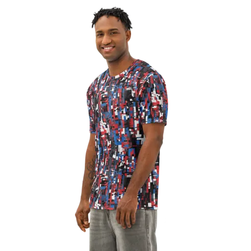 Chromatic Scramble on a Men's Cotton Crew Neck T-Shirt