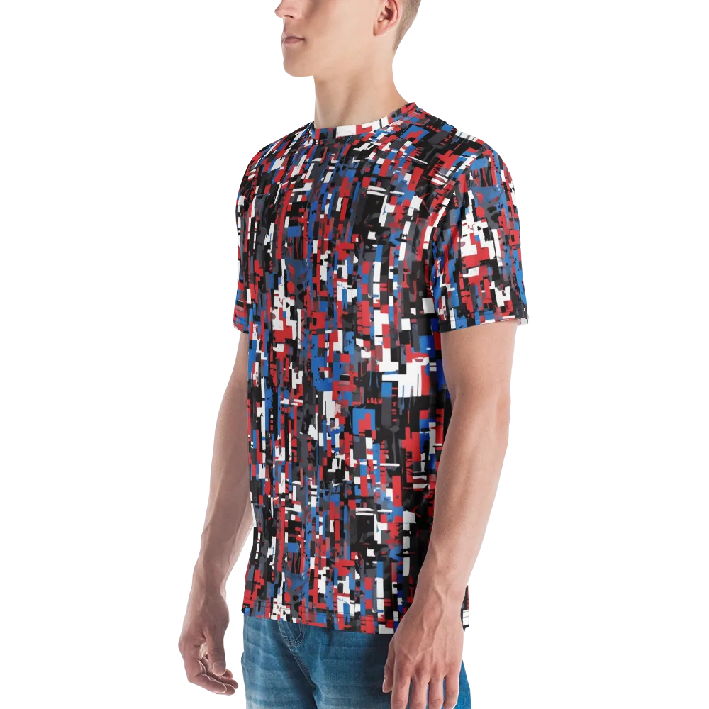 Chromatic Scramble on Men's Crew Neck T-Shirt — Left