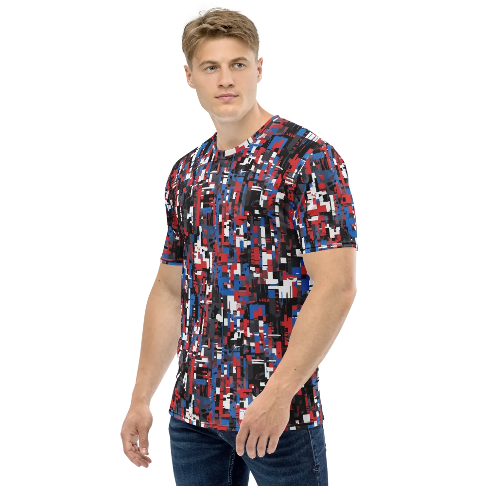 Chromatic Scramble on Men's Crew Neck T-Shirt — Left