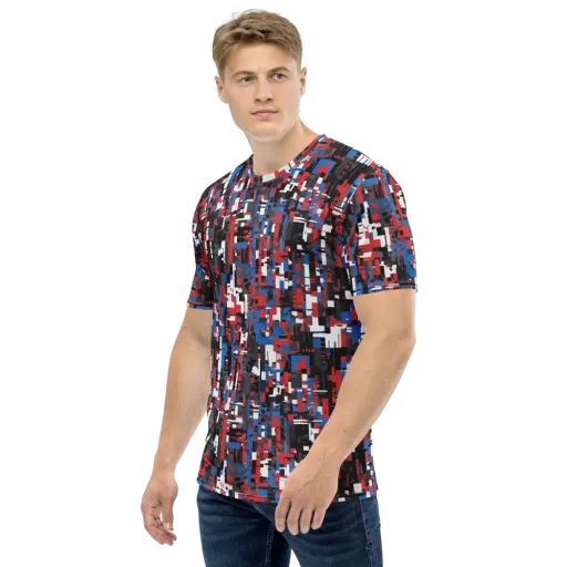 Chromatic Scramble on a Men's Crew Neck T-Shirt