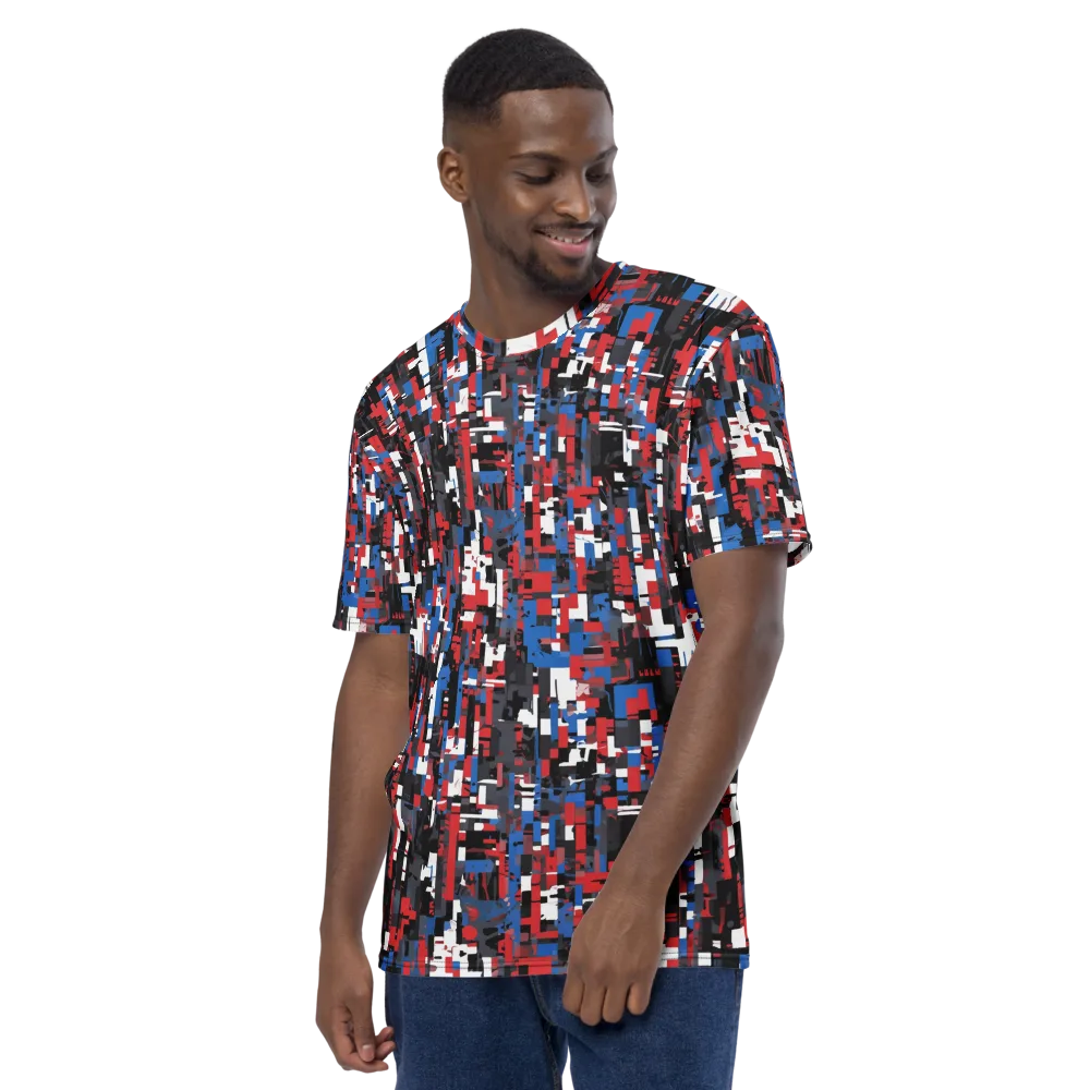 Chromatic Scramble on Men's Crew Neck T-Shirt — Left