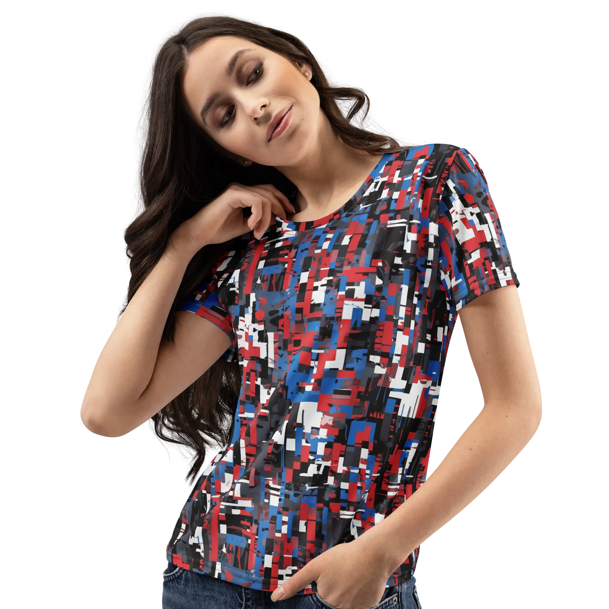 Chromatic Scramble on Women's Crew Neck T-Shirt — Left Front