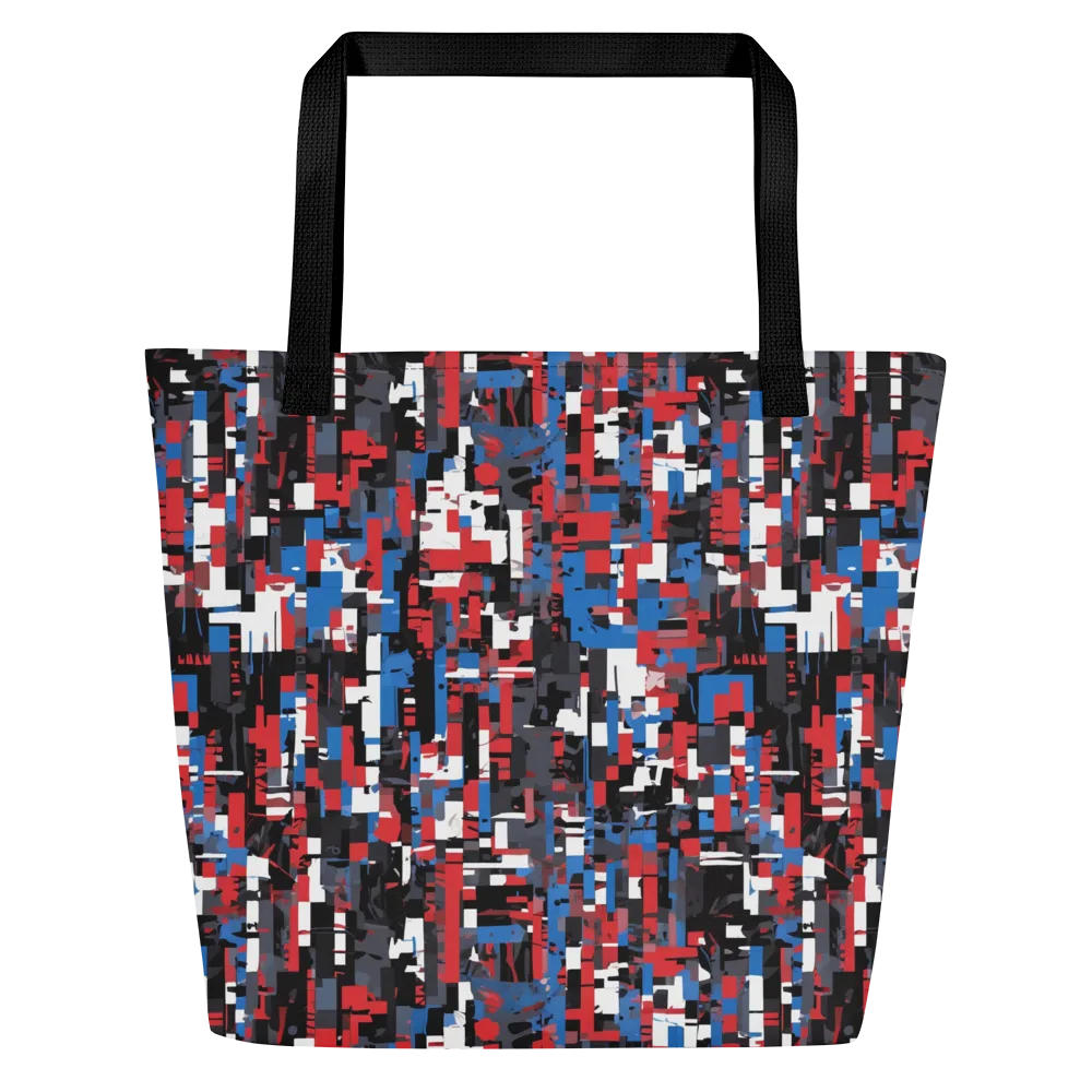 Chromatic Scramble on Large Tote Bag W/ Pocket — Front