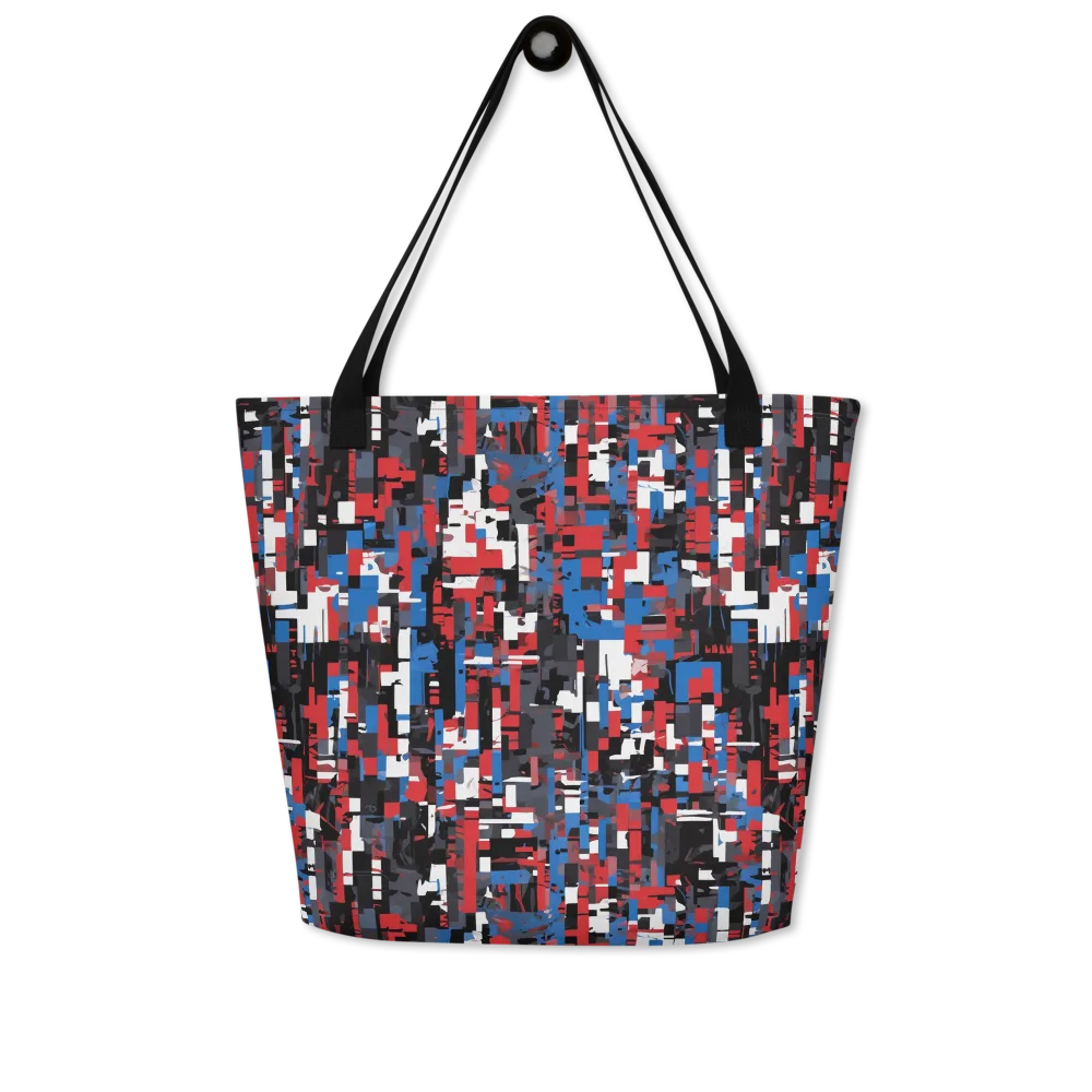 Chromatic Scramble on Large Tote Bag W/ Pocket — Front