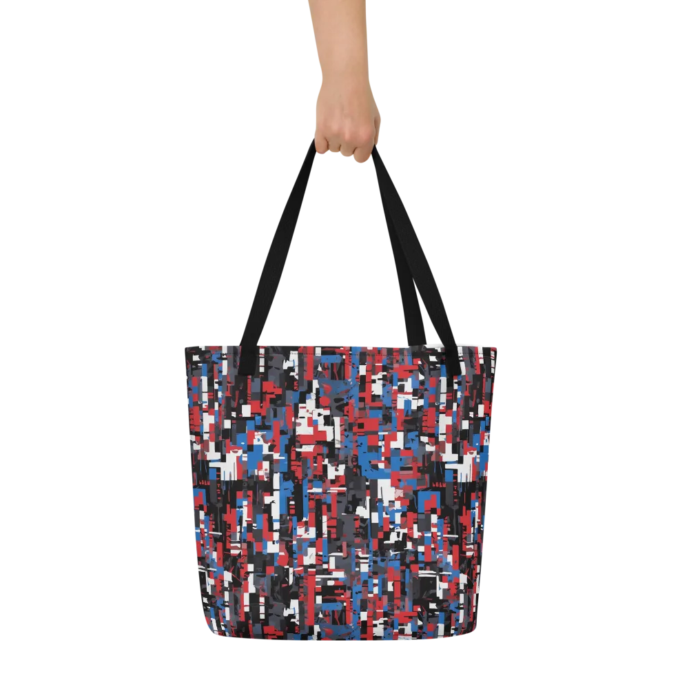 Chromatic Scramble on Large Tote Bag W/ Pocket — Front