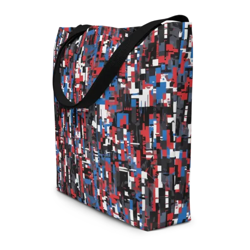 Chromatic Scramble on a Large Tote Bag W/ Pocket