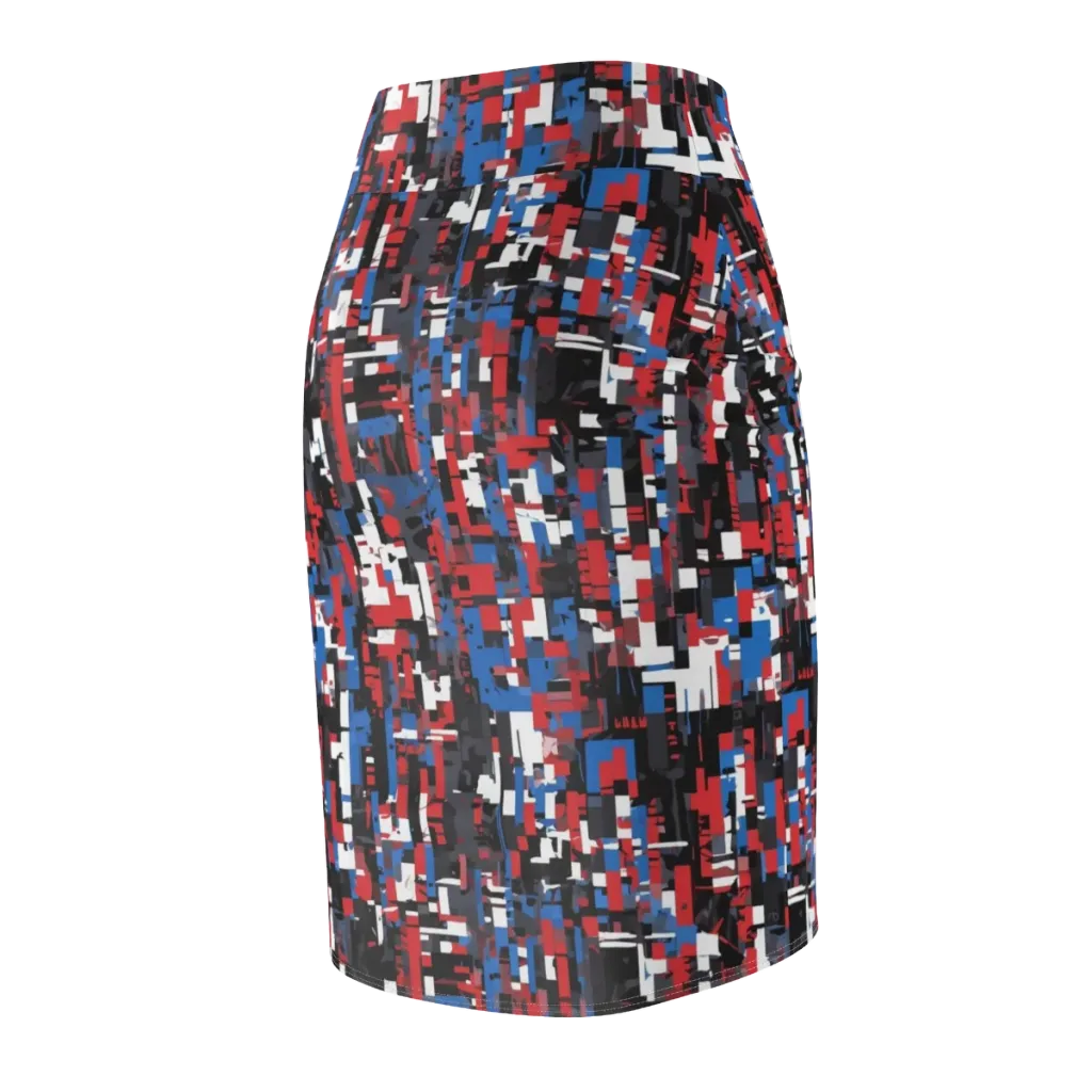 Chromatic Scramble on Pencil Skirt — Back Side