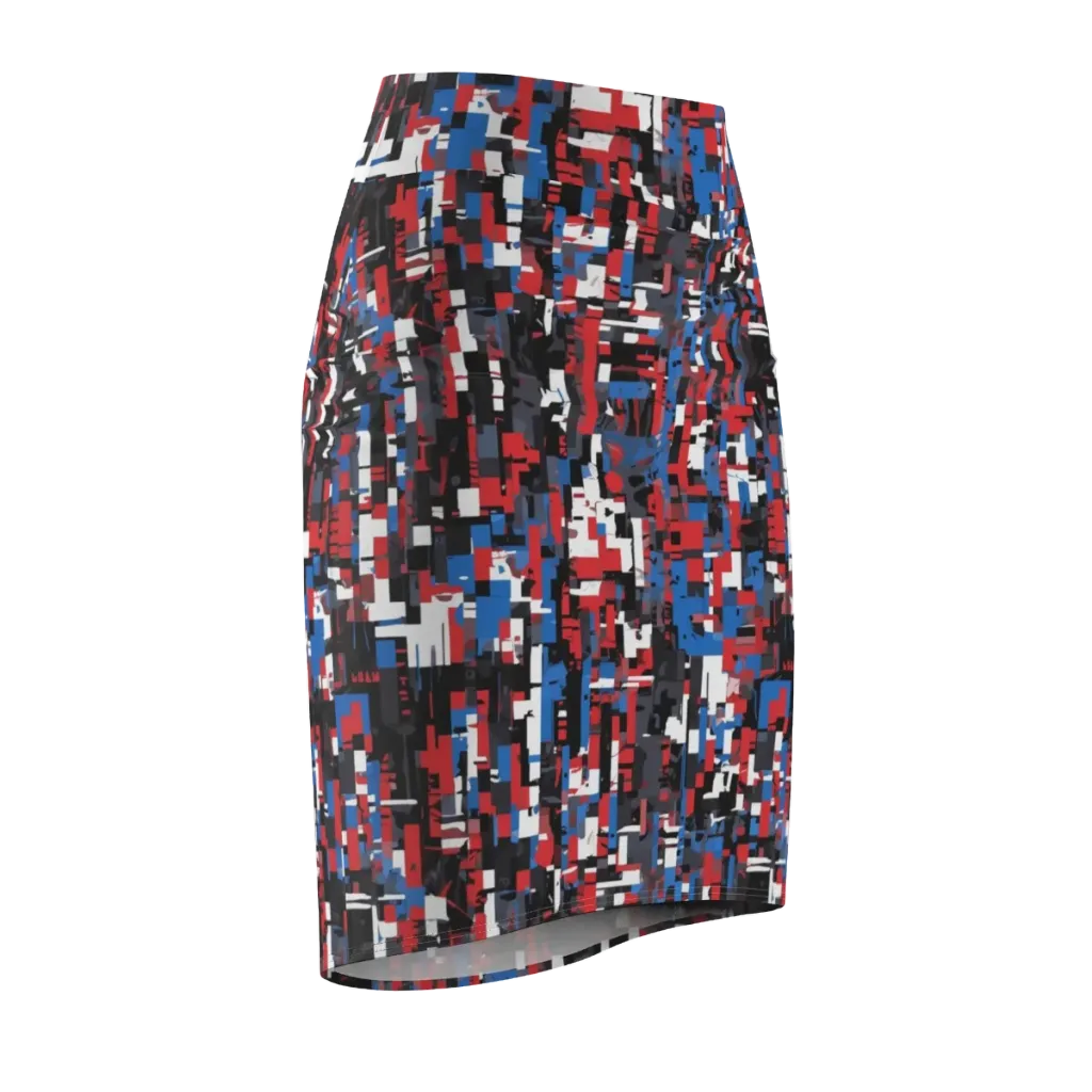 Chromatic Scramble on Pencil Skirt — Front Side