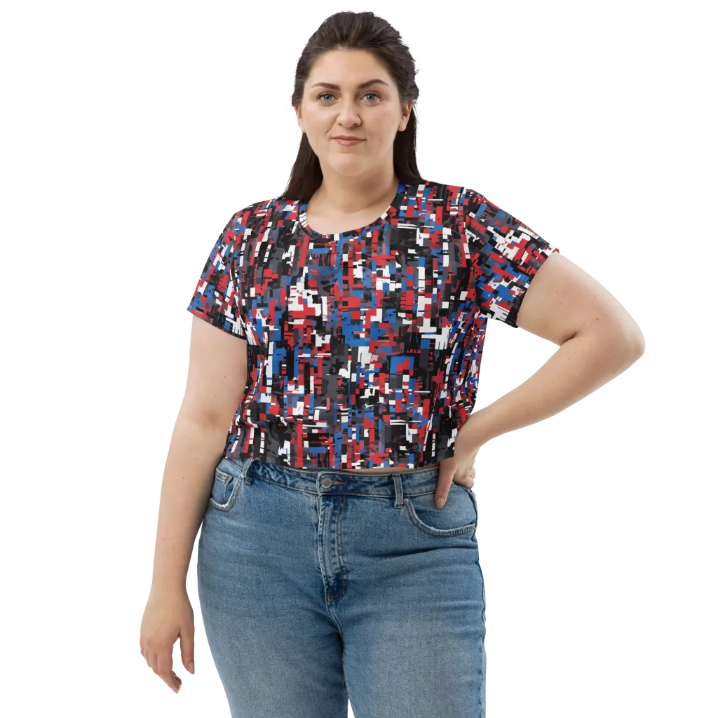 Chromatic Scramble on Crop Tee — Front