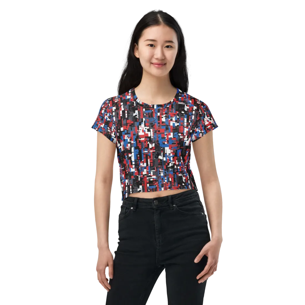 Chromatic Scramble on Crop Tee — Front