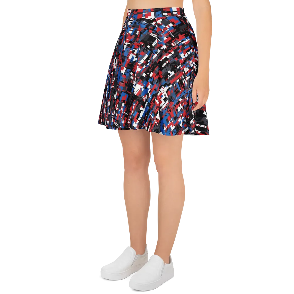Chromatic Scramble on Skater Skirt — Left