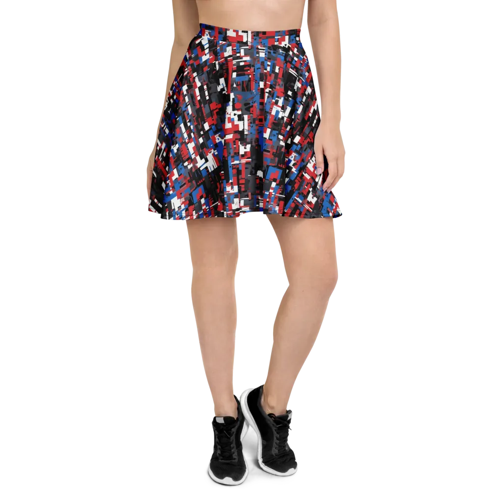 Chromatic Scramble on Skater Skirt — Front