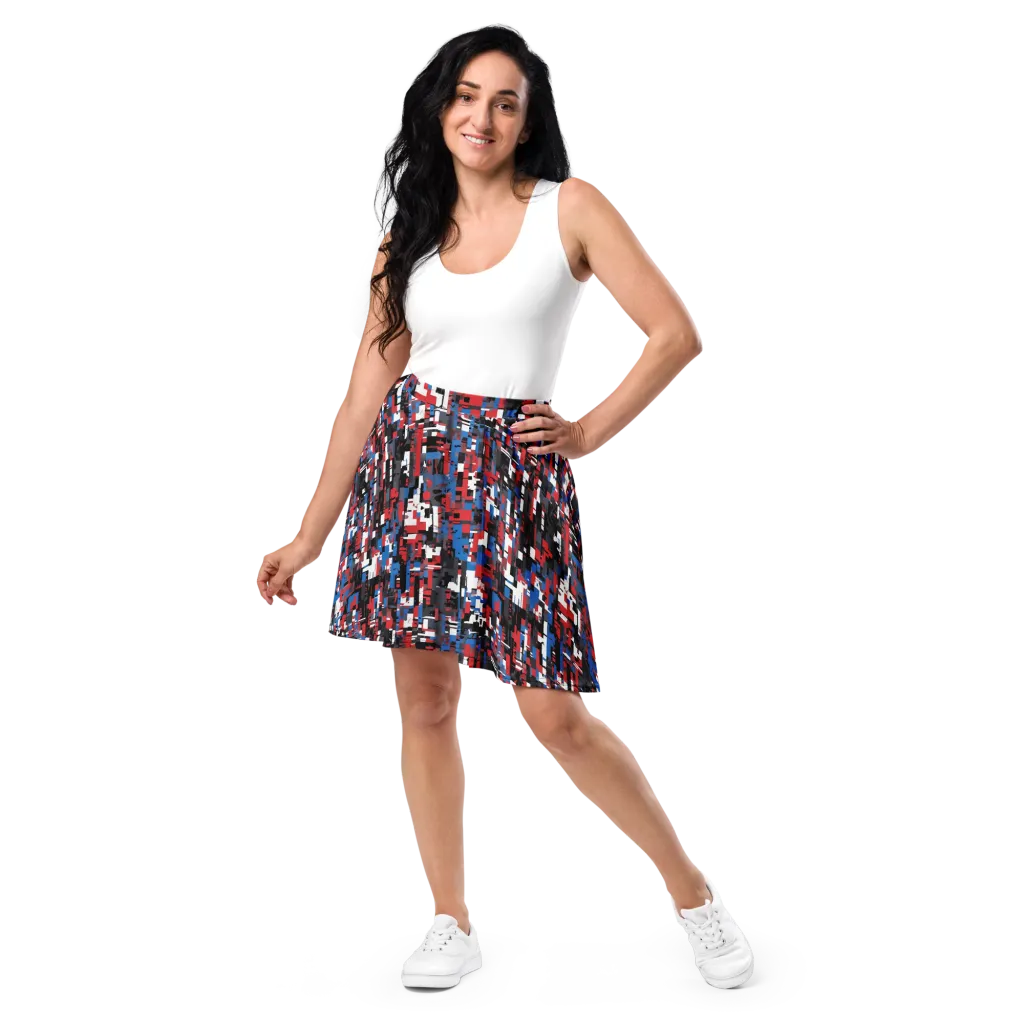 Chromatic Scramble on Skater Skirt — Front
