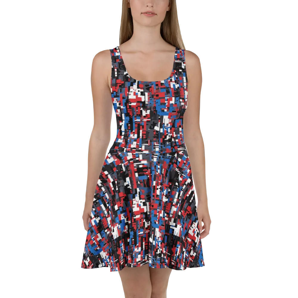 Chromatic Scramble on Skater Dress — Front