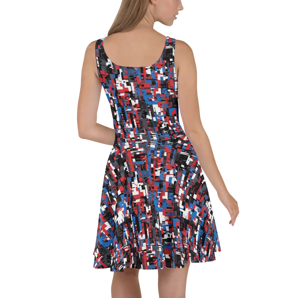 Chromatic Scramble on Skater Dress — Back