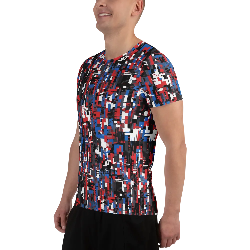 Chromatic Scramble on Men's Athletic T-Shirt — Left