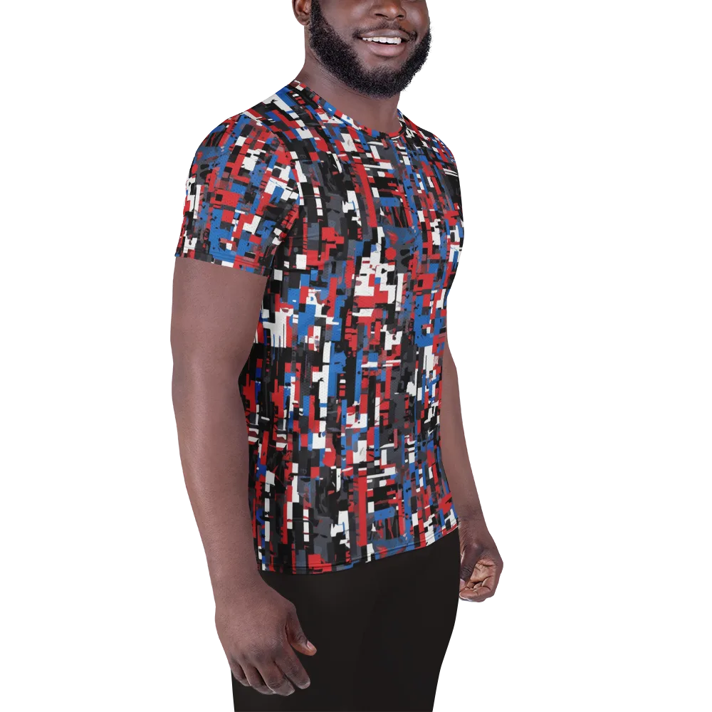 Chromatic Scramble on Men's Athletic T-Shirt — Right