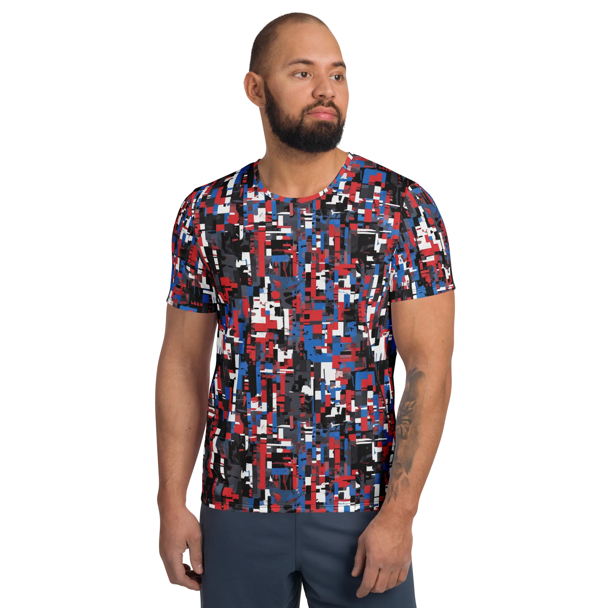 Chromatic Scramble on Men's Athletic T-Shirt — Front