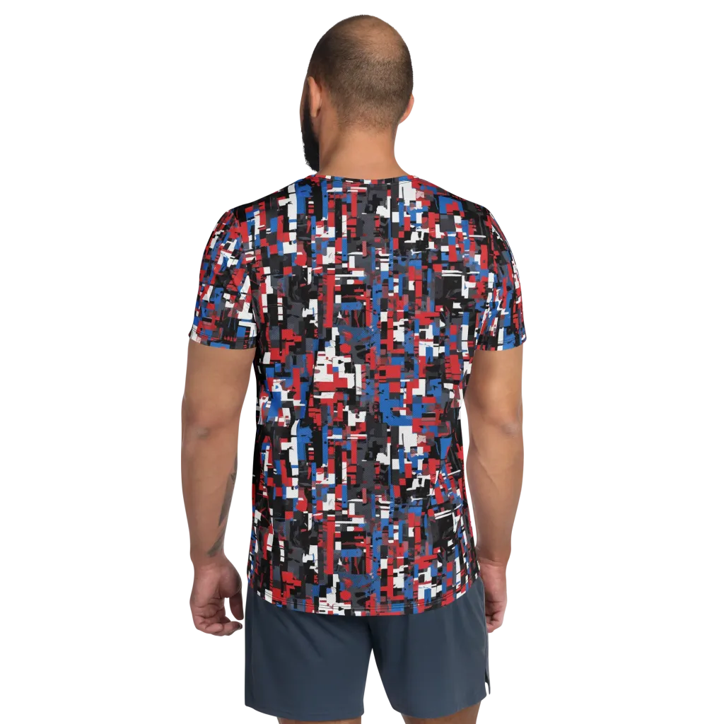 Chromatic Scramble on Men's Athletic T-Shirt — Back