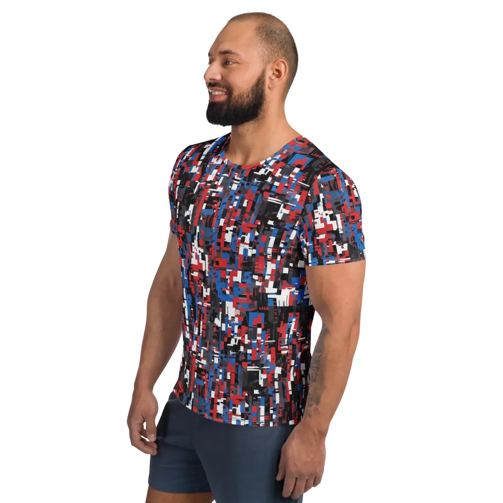Chromatic Scramble on Men's Athletic T-Shirt — Left