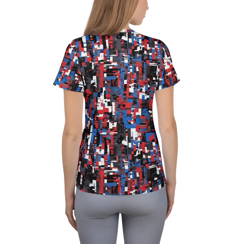 Chromatic Scramble on Women's Athletic T-Shirt — Back