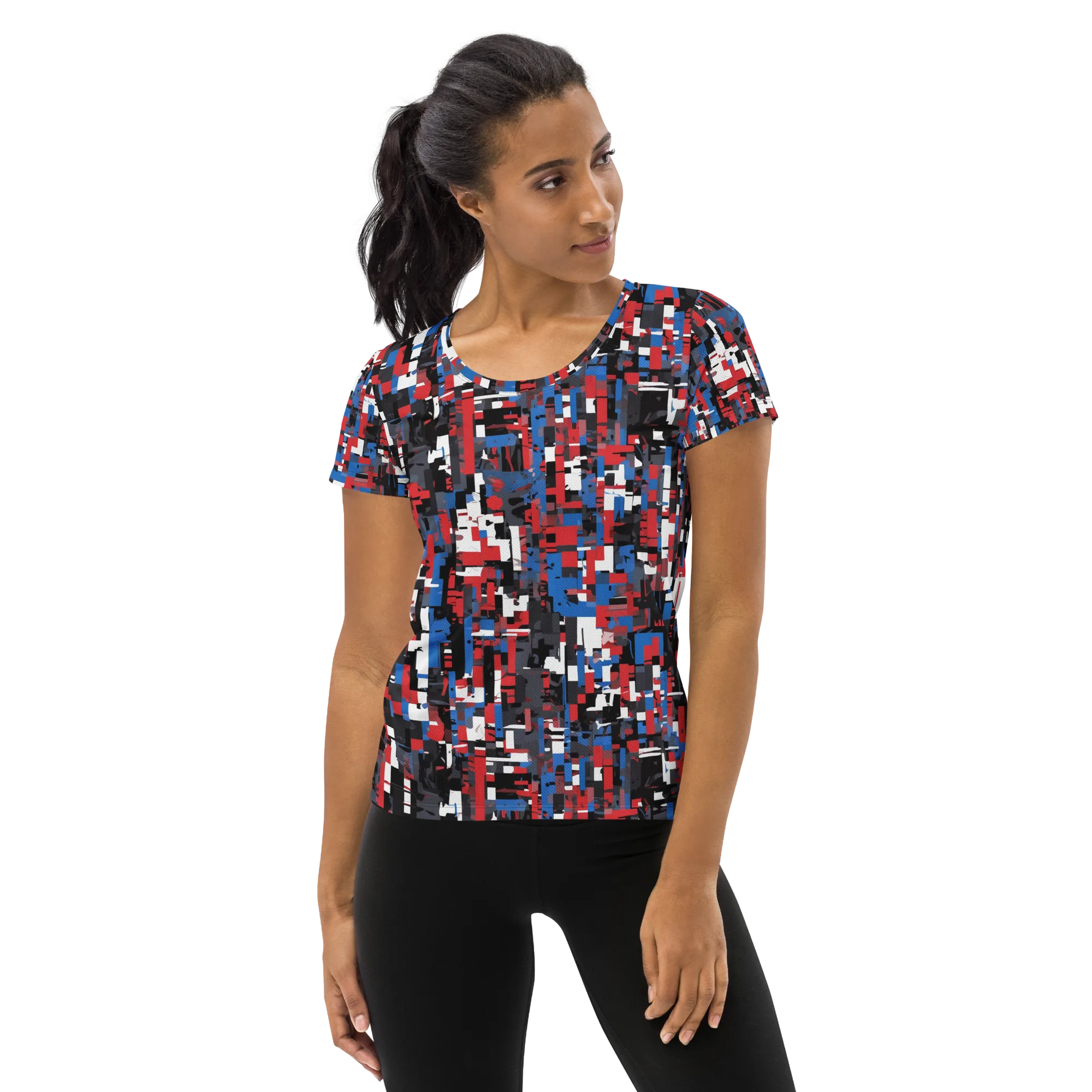 Chromatic Scramble on Women's Athletic T-Shirt — Front