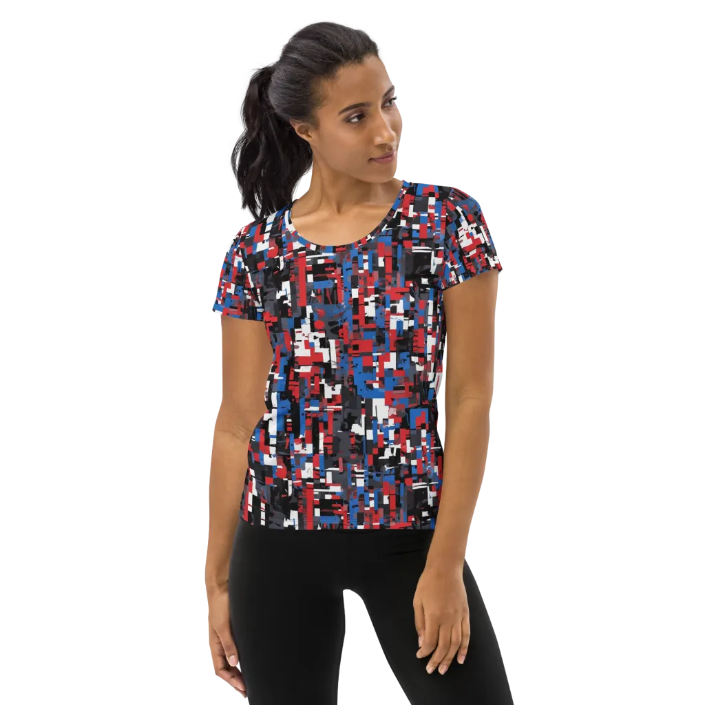 Chromatic Scramble on Women's Athletic T-Shirt — Front