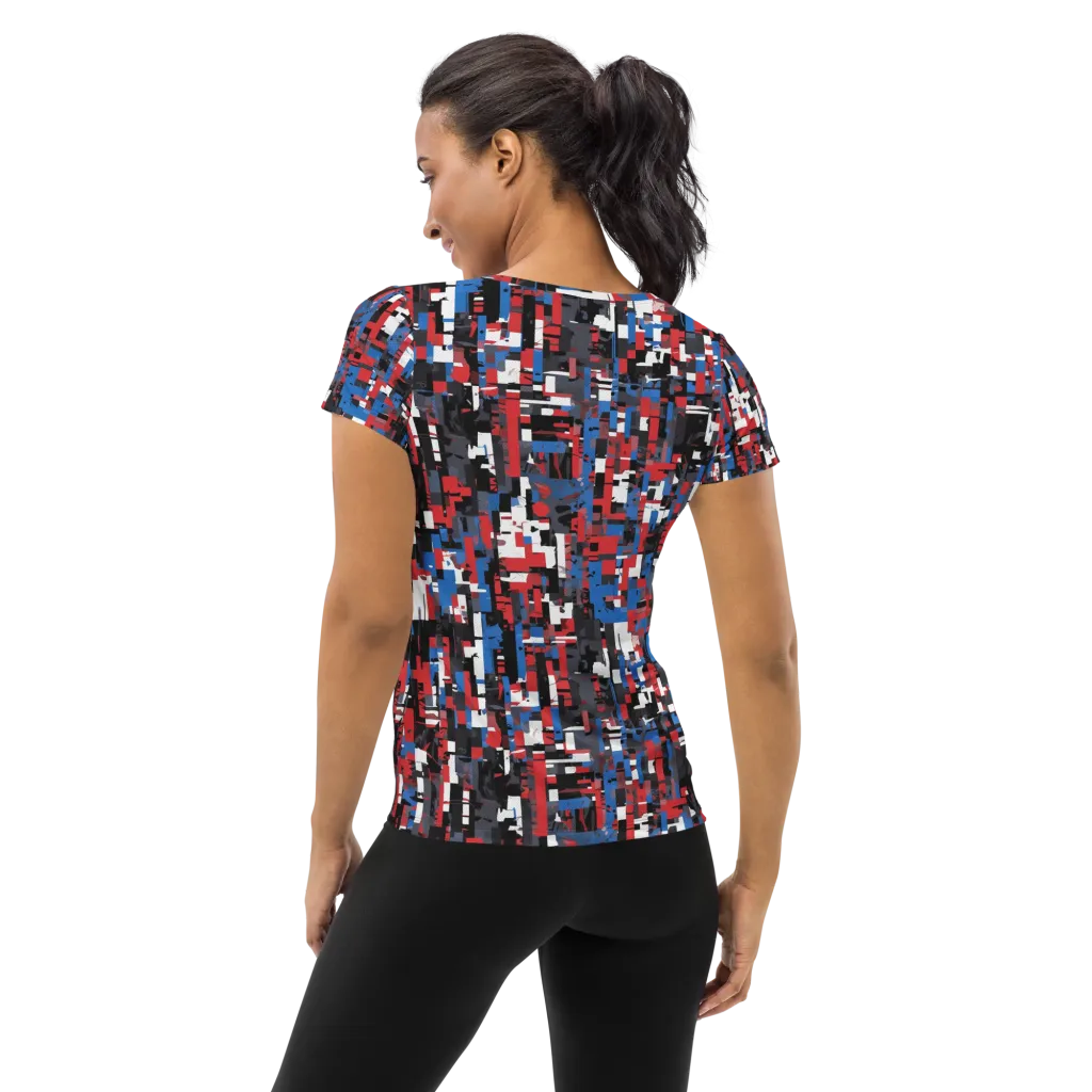 Chromatic Scramble on Women's Athletic T-Shirt — Back