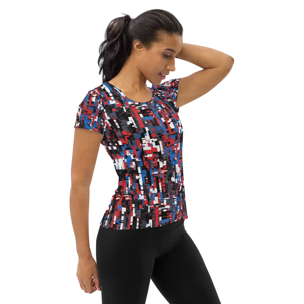 Chromatic Scramble on Women's Athletic T-Shirt — Right