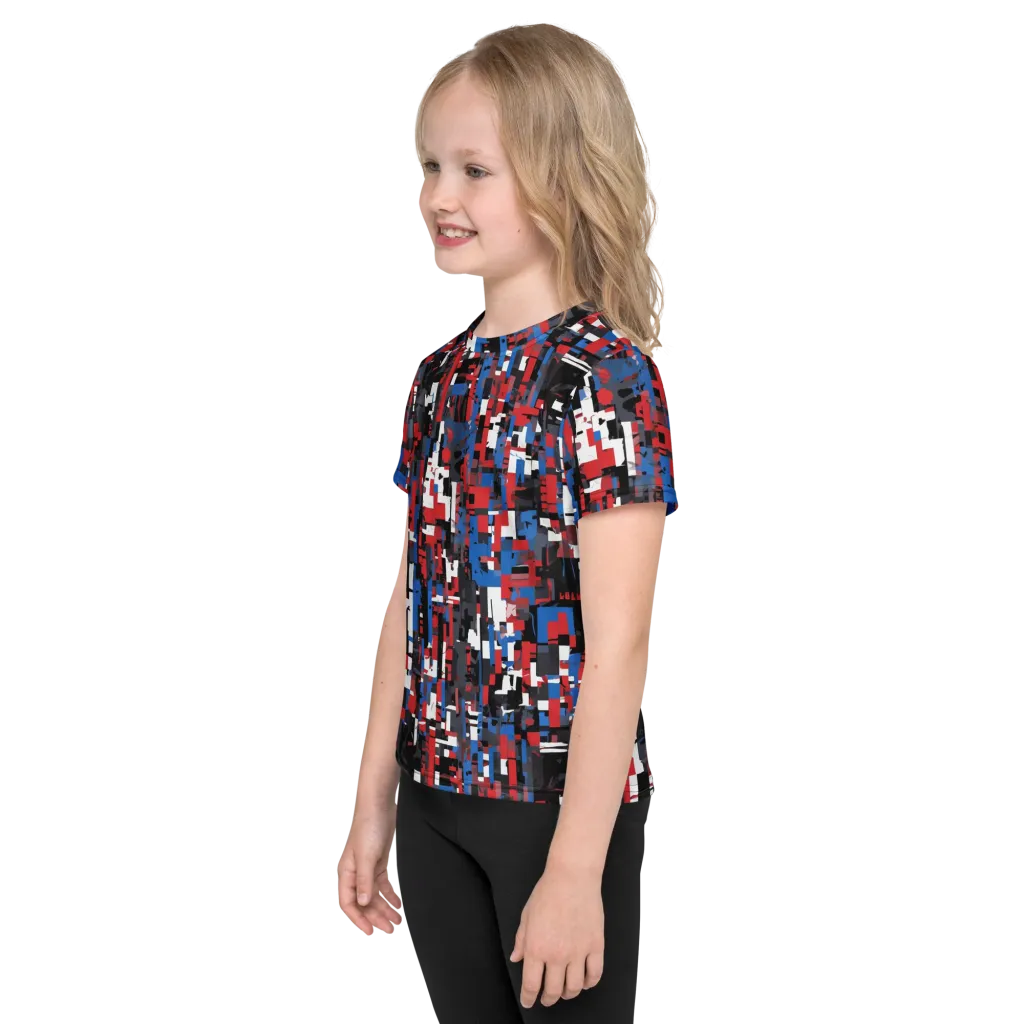 Chromatic Scramble on Kids Crew Neck T-Shirt — Left