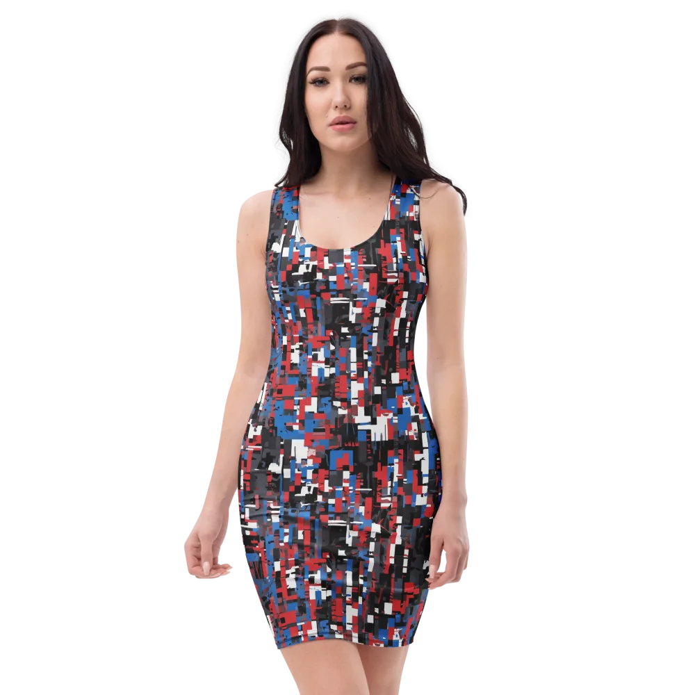 Chromatic Scramble on Bodycon Dress — Front