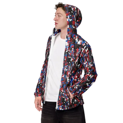 Chromatic Scramble on a Men's Windbreaker